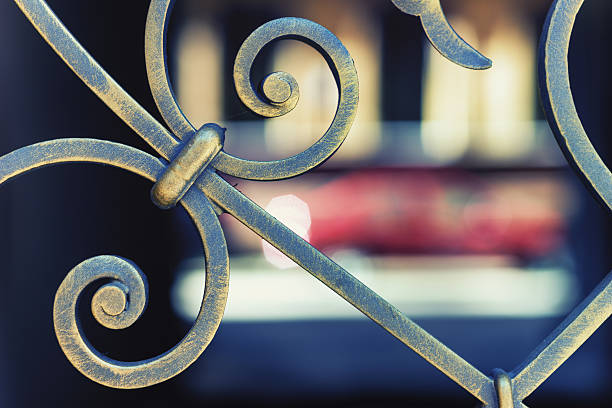 istock The element metal forged fence 586391176