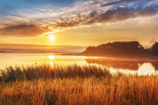 Sunset over the Northern Sea, in Sweden.