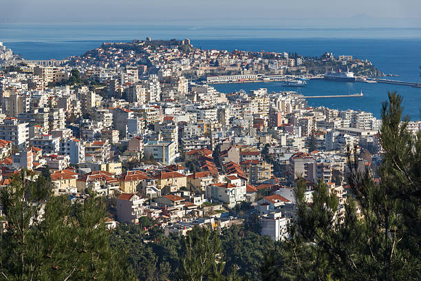 istock Panoramic view to city of Kavala, Greece 586393340