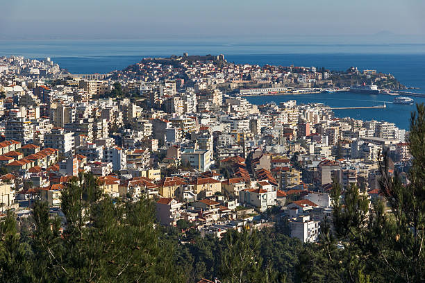 istock Panoramic view to city of Kavala, Greece 586393688