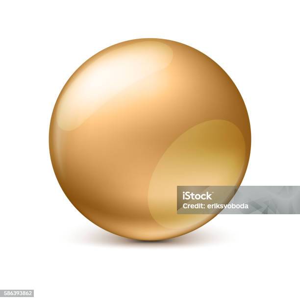 Sphere Isolated On White Stock Illustration - Download Image Now - Gold - Metal, Gold Colored, Sphere