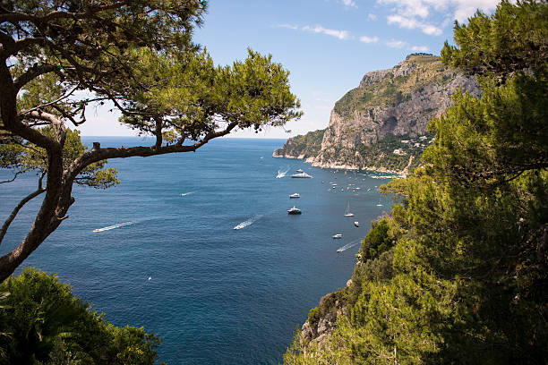 mediterranean iview of Capri Island, Italy stock photo