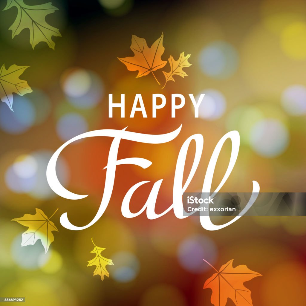 Happy Falling Happy Fall Stock Illustration - Download Image Now - Abstract, Autumn ...