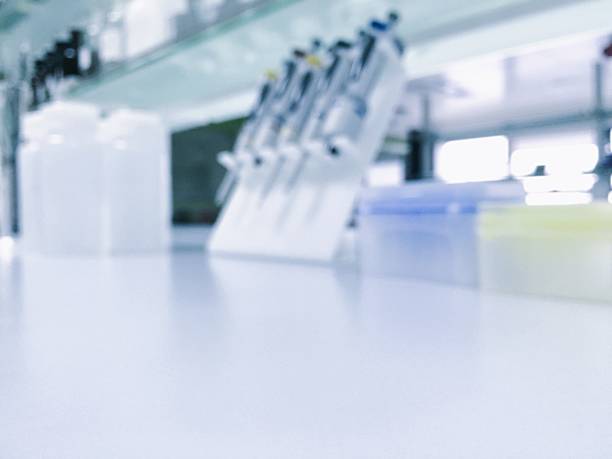 blur image of modern laboratory for pharmacy background usage .