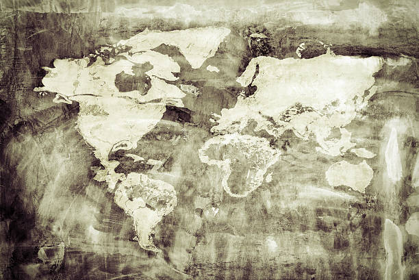 istock World map on board.Elements of this image furnished by NASA 586700694