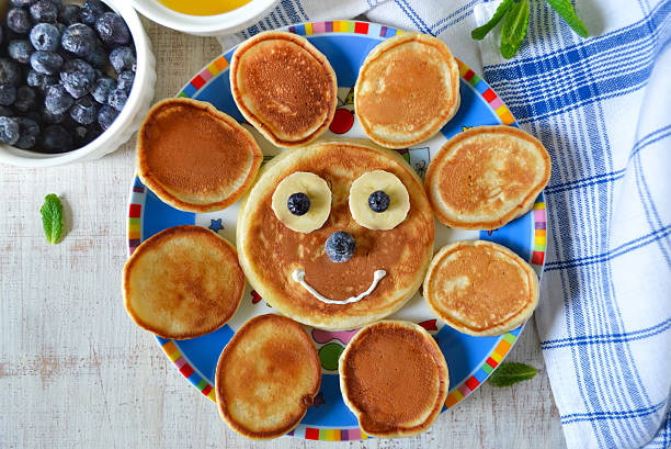 istock Sun for breakfast of pancakes with bananas and blueberries 586700954