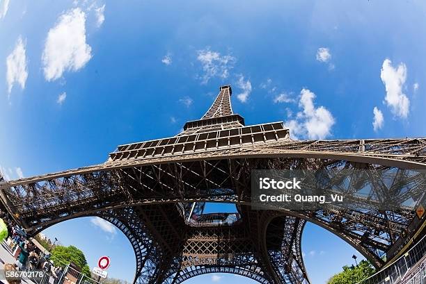 Eiffel Tower Stock Photo - Download Image Now - At The Bottom Of, Eiffel Tower - Paris, Blue
