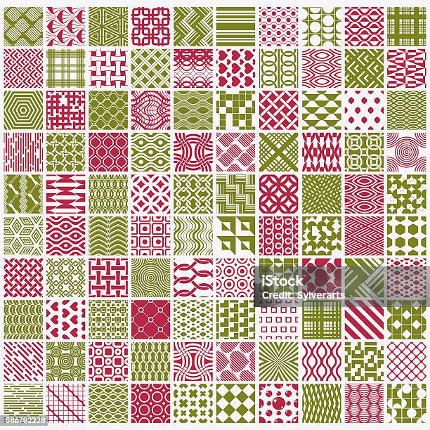Set Of Vector Endless Geometric Patterns Stock Illustration - Download ...