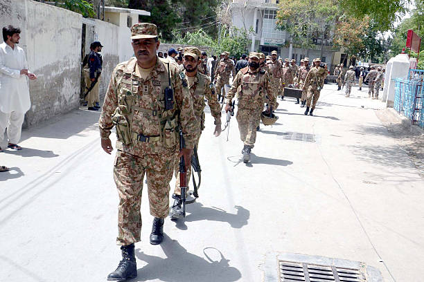Powerful bomb blast in Quetta stock photo