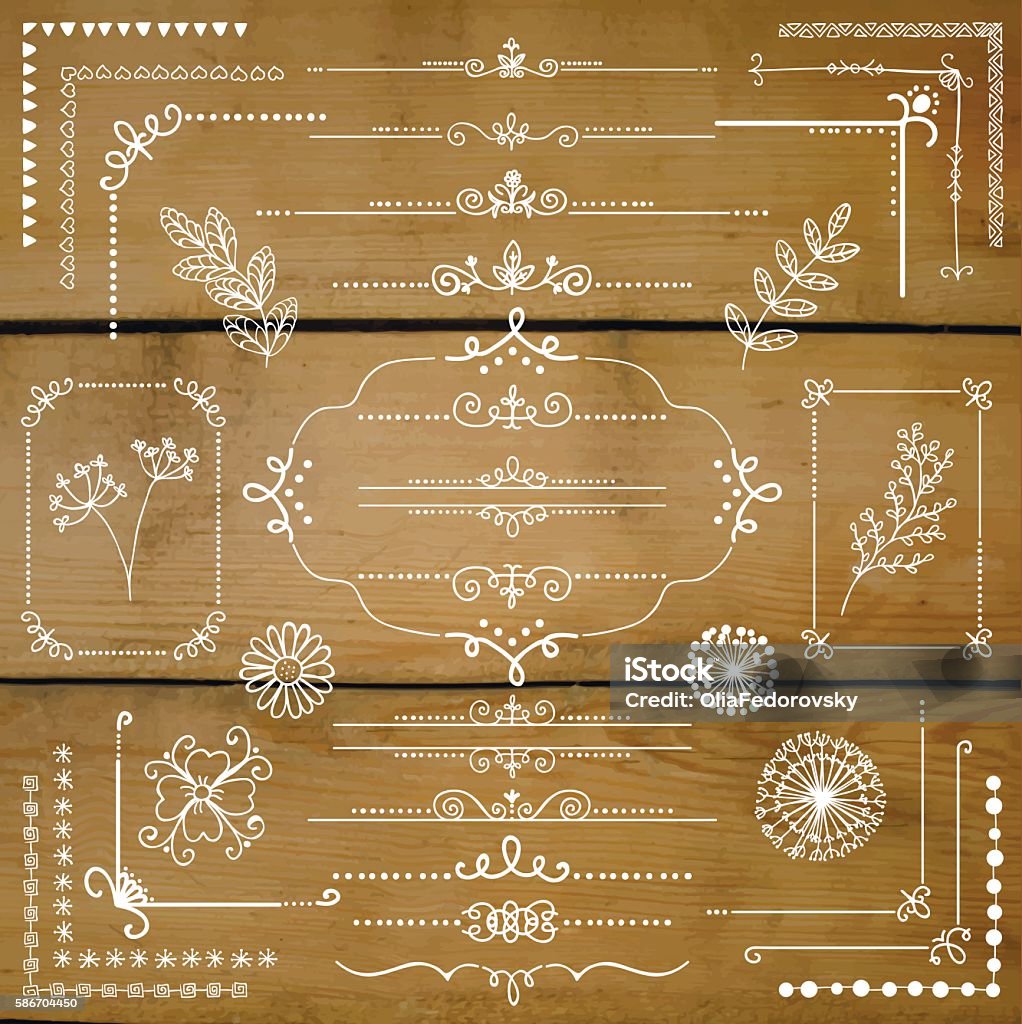 Rustic Divider Line Vector Hand Sketched Rustic Design Elements Dividers Stock Illustration ...