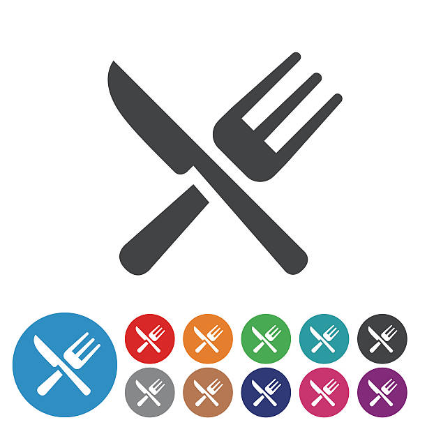 utensilien icons - grafik-ikonen-serie - knife table knife kitchen knife white background stock-grafiken, -clipart, -cartoons und -symbole