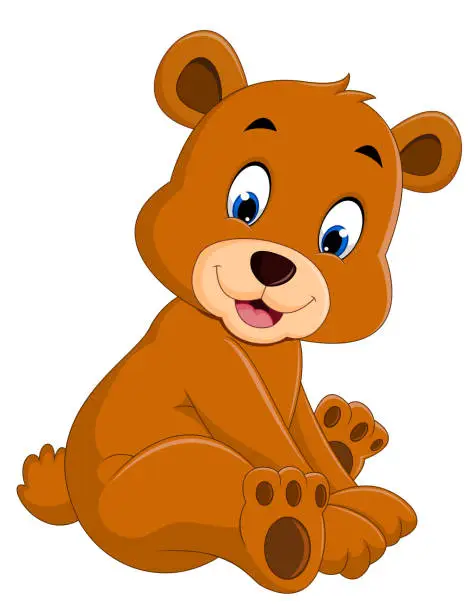 Vector illustration of Cartoon funny bear