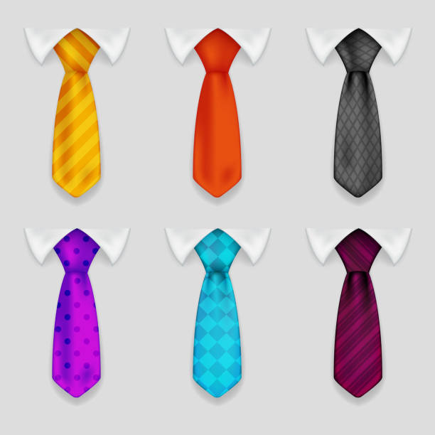 Shirt and tie realistic icons set bacground 3d design vector vector art illustration