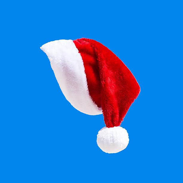 istock Santa Claus hat on blue 586711034