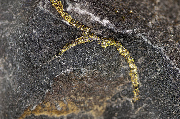 Gold rock stock photo