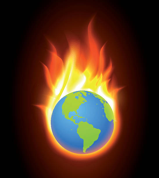 Burning Globe Stock Illustration - Download Image Now - Globe -  Navigational Equipment, Fire - Natural Phenomenon, Burning - iStock