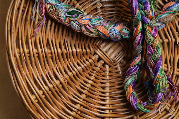 istock Embroidery threads of every color from grandmother's box 586714344