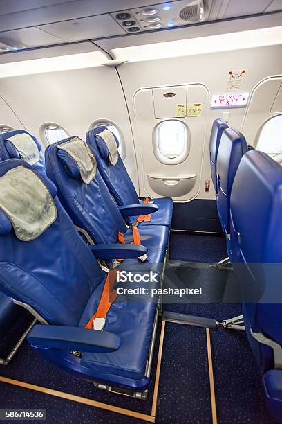 Passengers Airplane Interior Stock Photo - Download Image Now - Air Vehicle, Airplane, Airplane Seat