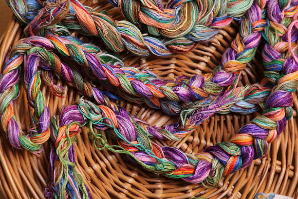 istock Embroidery threads of every color from grandmother's box 586714616