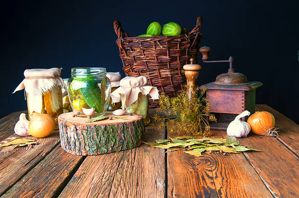 istock Preparation of pickles in jars 586715354