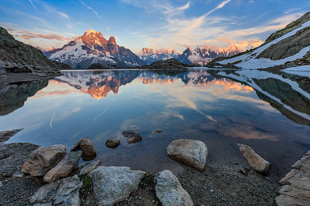 Lac Blanc, Graian Alps, France stock photo