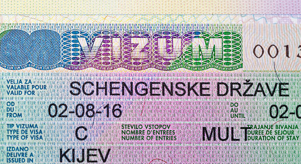 istock Schengen visa issued in Kiev closeup 586723938