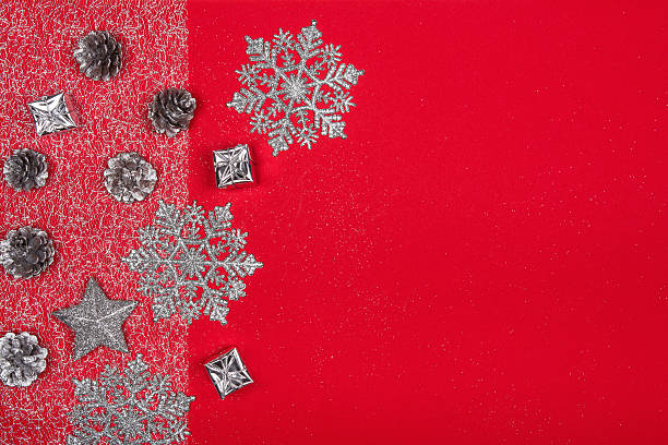 istock Christmas decoration background over blue background. 586725694