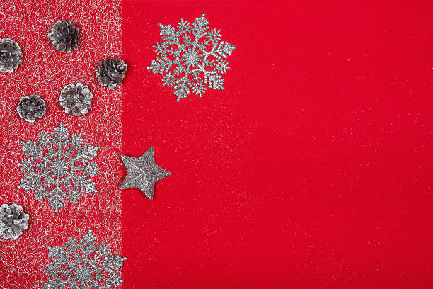 istock Christmas decoration background over blue background. 586725798