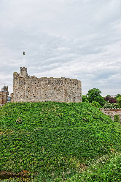 часовая башня в кардиффском замке в кардиффе в уэльсе - castle cardiff wales welsh culture стоковые фото и изображения