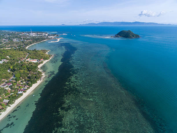 istock the beach with a bird's eye view on Koh Phangan 586729076