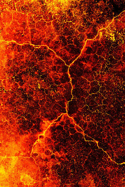istock The surface of the lava-hot crack top view. 586729736