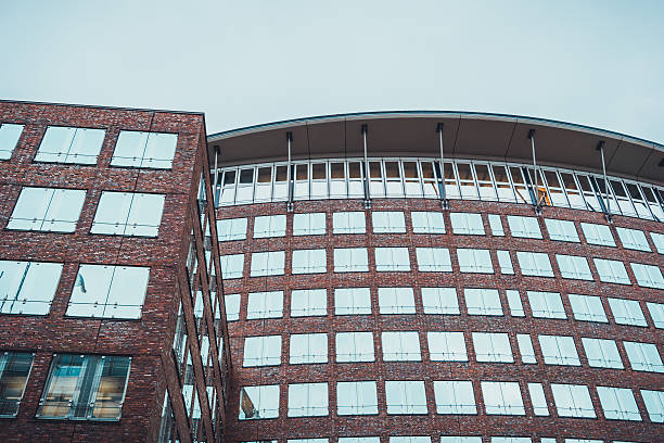 istock Luxury apartments with rounded skirt roof 586730890