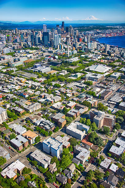 istock Suburban Seattle With Distant Downtown Skyline 586735658