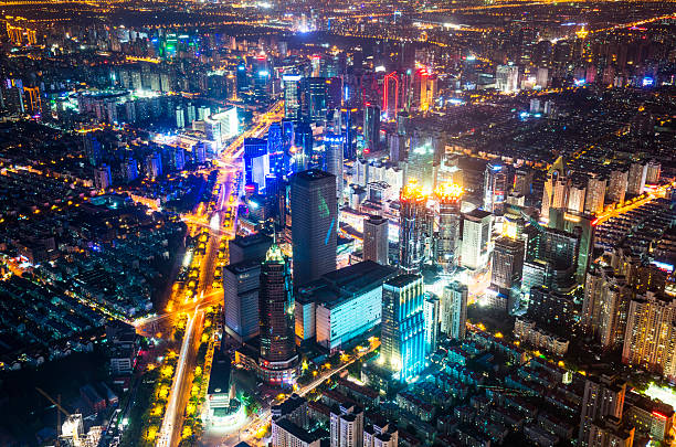 istock Skyline night view on Pudong New Area, Shanghai 586737538