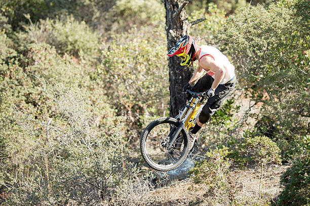istock Downhill Mountain Biking Whip 586738156