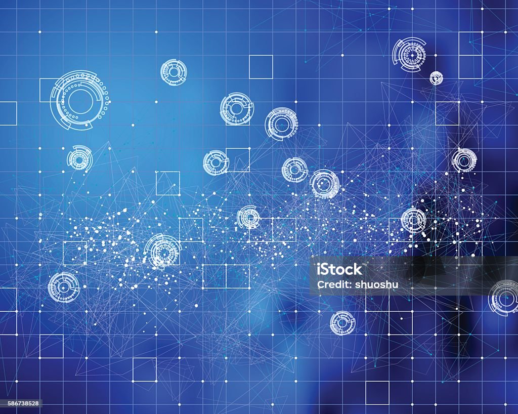 Abstract Blue Technology Touch Screen Background Stock Illustration ...