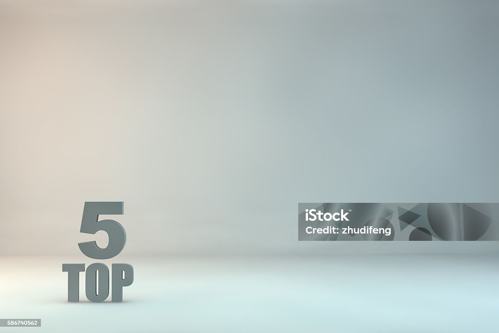 Top 5 On Background Stock Photo - Download Image Now - Number 5, On Top