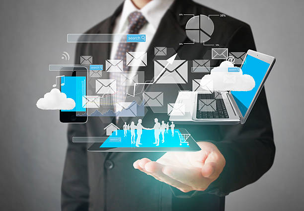 istock Technology in  hands of businessmen 586742852