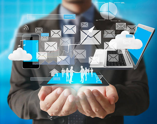 istock Technology in  hands of businessmen 586743000