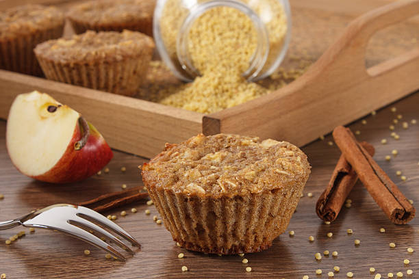 istock Muffins with millet groats, cinnamon and apple 586744312