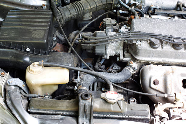 istock Old engine car dilapidated must repair 586750718