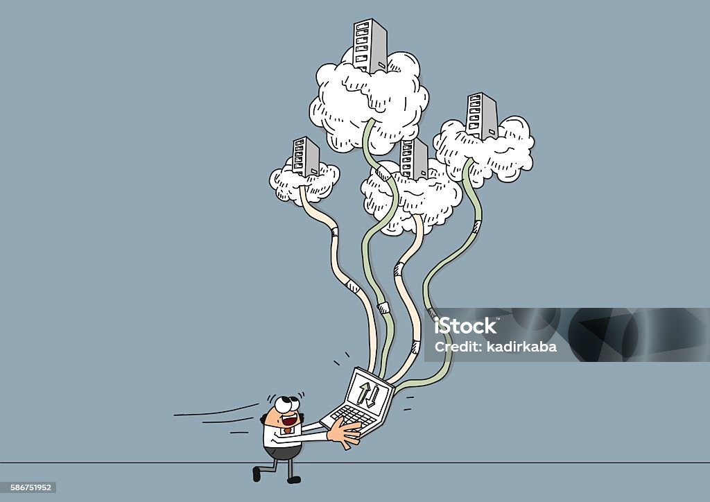 Cloud Computing Business Concept Cartoon Illustration Stock Illustration -  Download Image Now - iStock