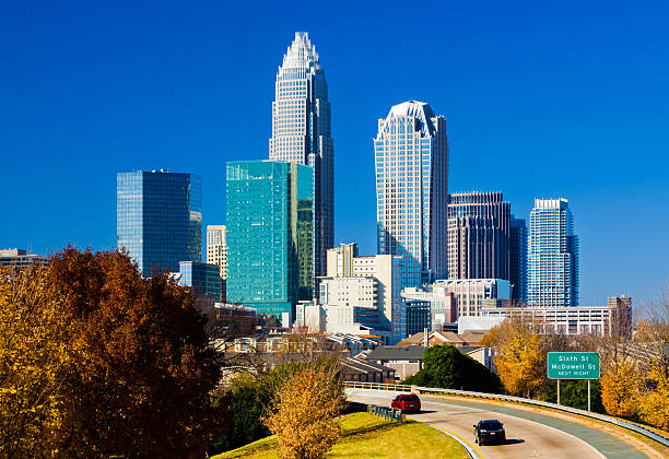 istock Charlotte Skyline during Autumn, High Contrast 586918256