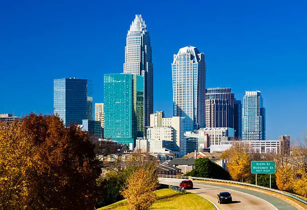 Photo of Charlotte Skyline during Autumn, High Contrast