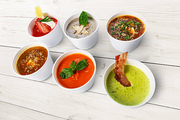 istock Variety of soups from different cuisines 586918264