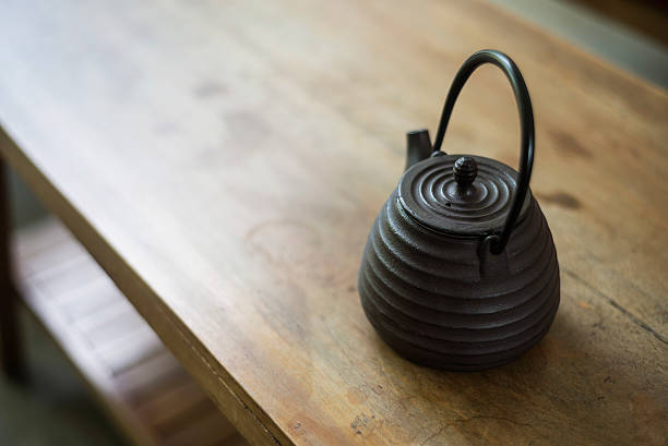 Beautifully crafted oriental teapot in blue.