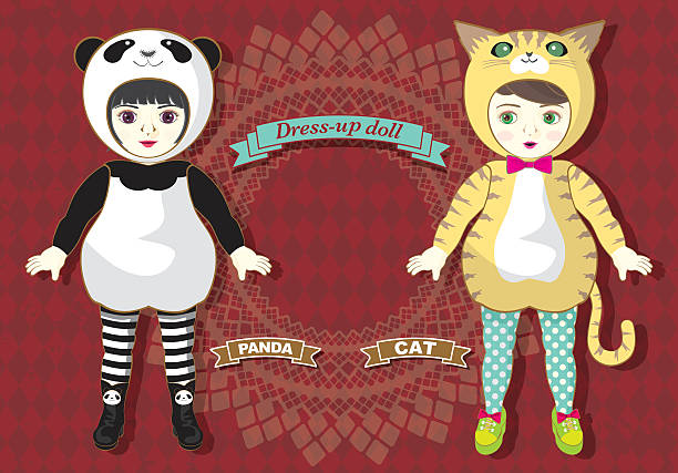 istock dress up doll - animals-panda and cat 586921120
