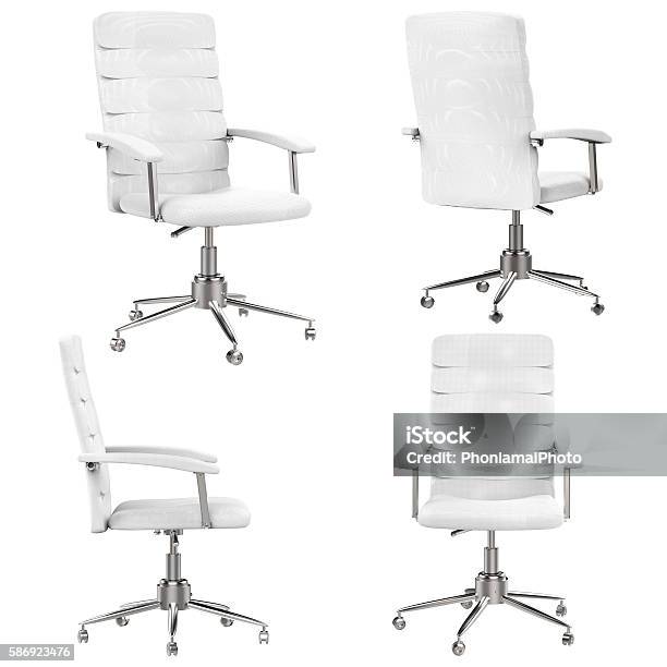 White Office Chair Stock Photo - Download Image Now - White Color, Office Chair, Chair