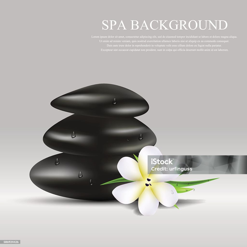 Vector realistic illustration Vector realistic illustration of Spa stones Aromatherapy stock vector