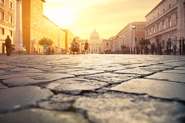 View of St. Peter's Basilica in Rome from Via della Conciliazione